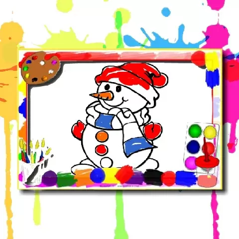 Game background of Winter Coloring Book