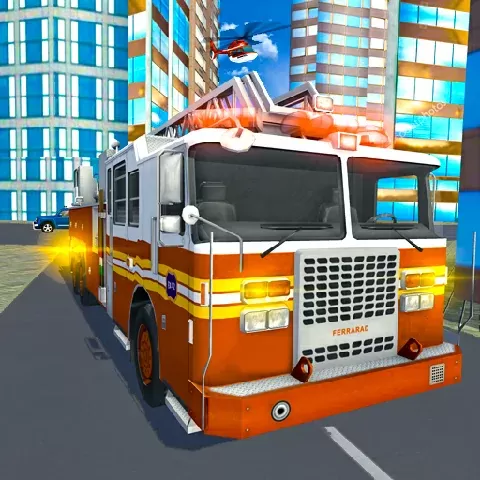 Game background of Fire City Truck Rescue Driving Simulator