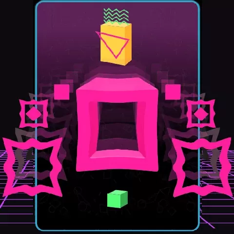 Game background of Big NEON Tower VS Tiny Square